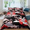 Japanese Crane Duvet Cover King Queen Size Wave Flower Ukiyo-e Style Bedding Set Eastern Culture 2/3pcs Polyester Quilt Cover
