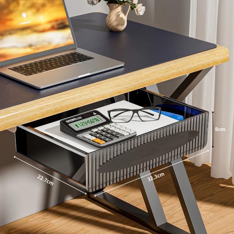 Household installation of under table storage drawers, table bottom modification with non perforated adhesive hidden storage box