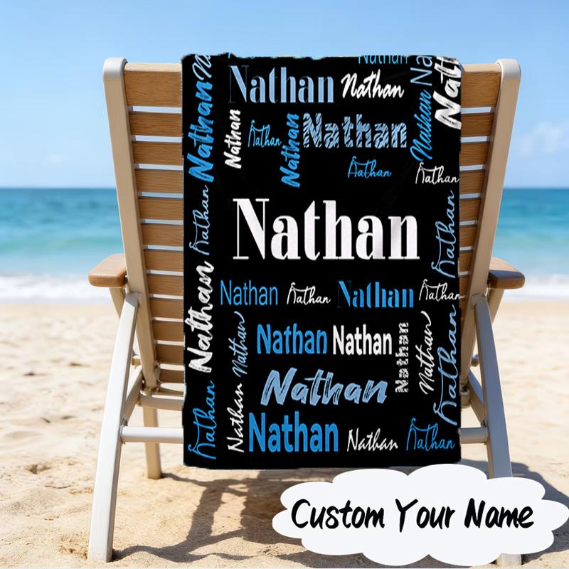 Personalisierter Name Dein Name Kunst Design Mikrofaser Strandtuch Super Weich & Saugfähig für Bad, Strand, Reisen Badezeit Zubehör, Fan Geschenke