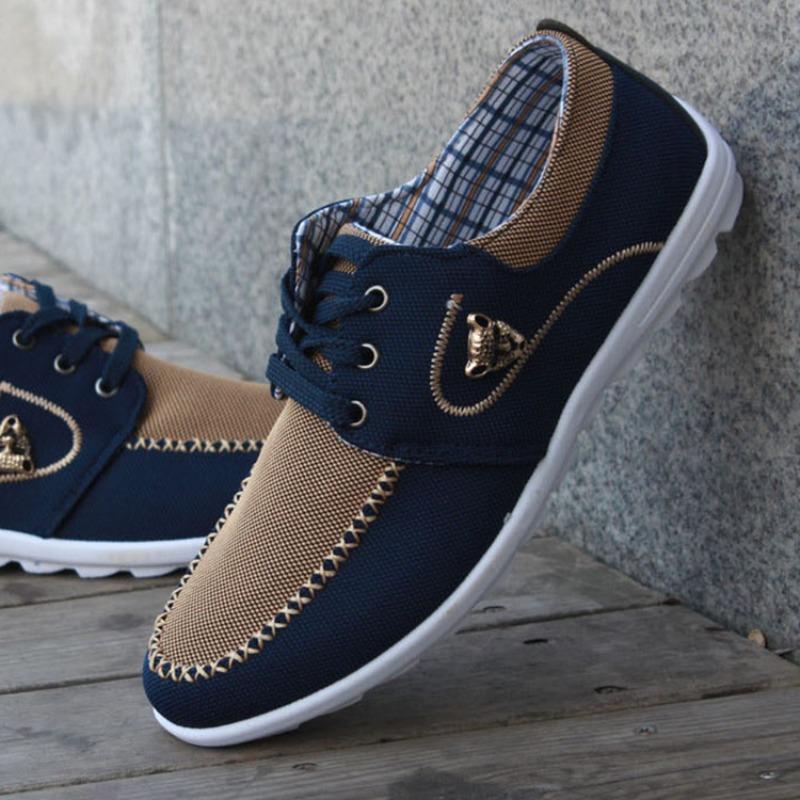 Pánské Tenisky pro volný čas Plochá plátěná obuv pro muže Jaro Léto Pohodlné Pánské tenisky Měkké Řidičské boty Velké velikosti Hrachová obuv