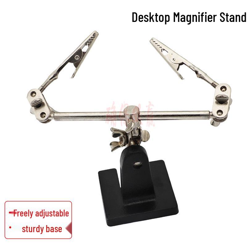 LED Lit Soldering Iron Stand with Magnifier and Clamp for Mobile Repair