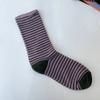Retro Striped Women Socks Medium Tube Socks Spring and Autumn Cotton Women Long Socks Japanese Fashion College Style Women Sox