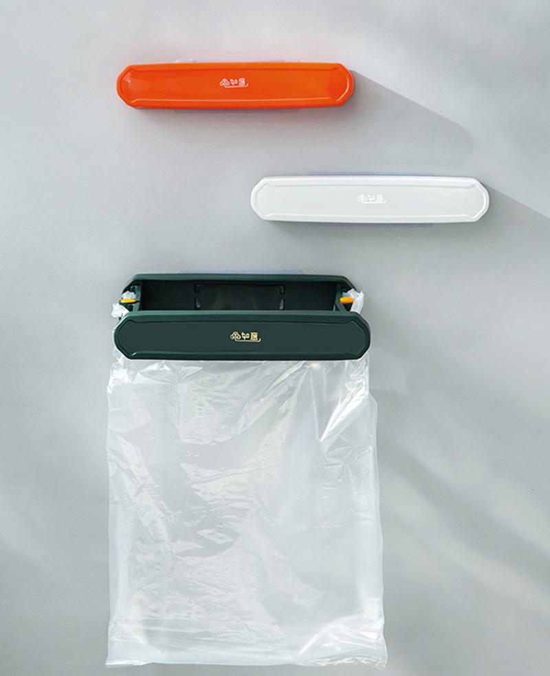 Foldable Garbage Bag Holder Kitchen Cabinet Door Hanging Trash Can Waste Bin Bathroom Basin Towel Storage Rack Kitchen Organizer
