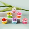 Mini Flower Basket Ornament Flowerpot Potted Plant Bonsai Micro Landscape Dollhouse Miniature Toy Car Decoration