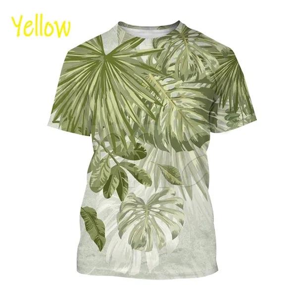 

Летняя футболка с 3D-печатью, мужская, с принтом «Plant Monstera», с коротким рукавом, в стиле хип-хоп, унисекс, Harajuku L