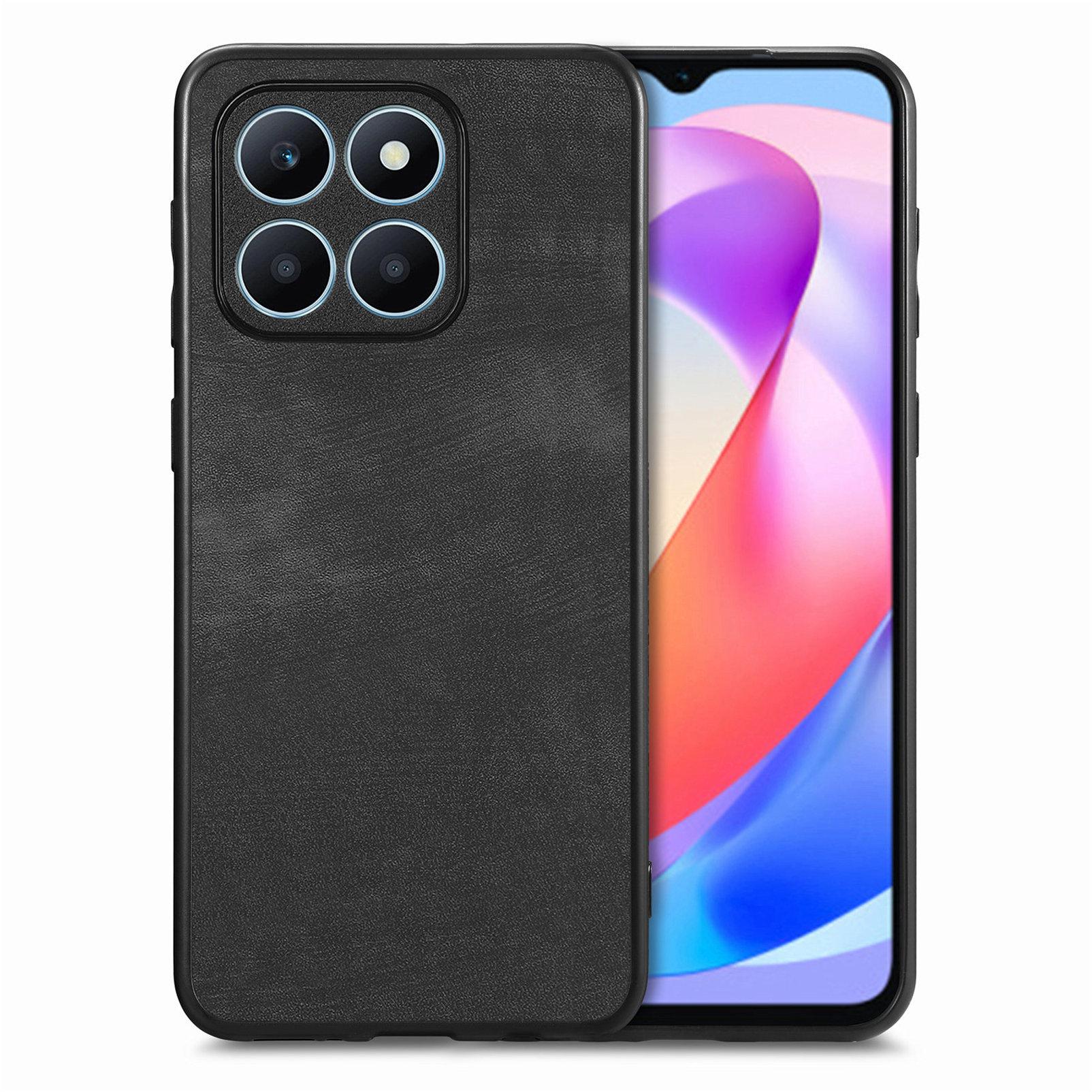 

Для Honor X6a 4G Чехол Противоударный Тонкий Ретро Кожаный Чехол-накладка для телефона Black