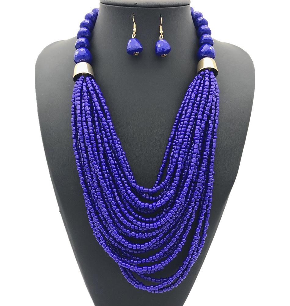 Bohemian Multi-layer Ethnic Seed Bead Necklace Set