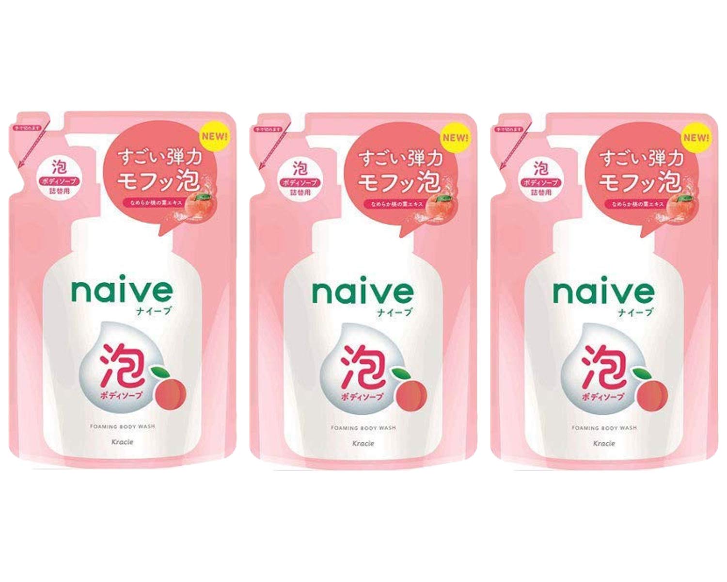 

Пенящееся мыло для тела Home Naive с экстрактом персика и фруктово-цветочным ароматом, сменный блок 450 мл x набор из 3 предметов 450 мл [Kracie Products] (x 3)