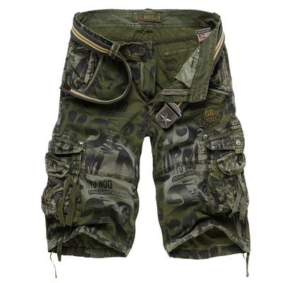 Lose Freizeit-Arbeitskleidung für Herren, Camouflage-Shorts, mehrere Taschen, Fünf-Punkt-Hose