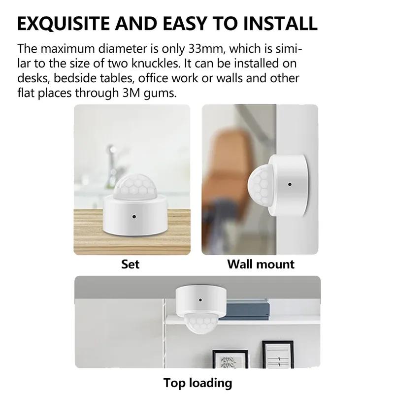 Zigbee Motion Sensor Infrared Detector Smart Home PIR Security with High Sensitivity for Indoor Outdoor Use
