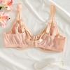 Fat Girl with Steel Ring Large Size Underwear Thin Style Large Chest Small Bra Full Cup Anti-sagging Side Breast Bra
