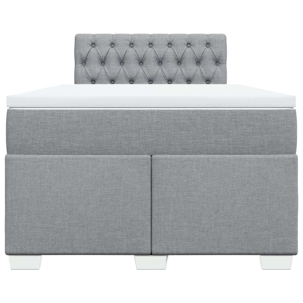 Vidaxl Letto Continentale Con Materasso, Grigio Chiaro, Tessuto 120X200 Cm