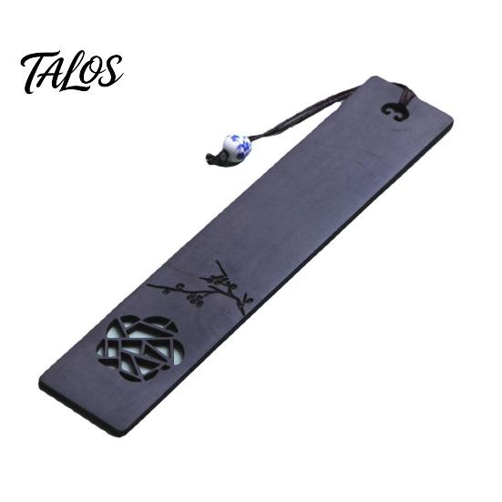 Talos Spring Window Cutout Bookmark, Rosewood Redwood Page Marker, Hollow Carved Wood Bookmark for Readers, Literary Gift