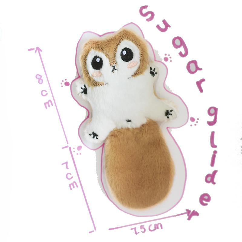 

Dual Squeaker Plush Toy Raccoon Sugar Glider Stuffed Animal for Dogs Cats Puppy Interactive Sound Chew Cuddle Pet Toy Small Pets