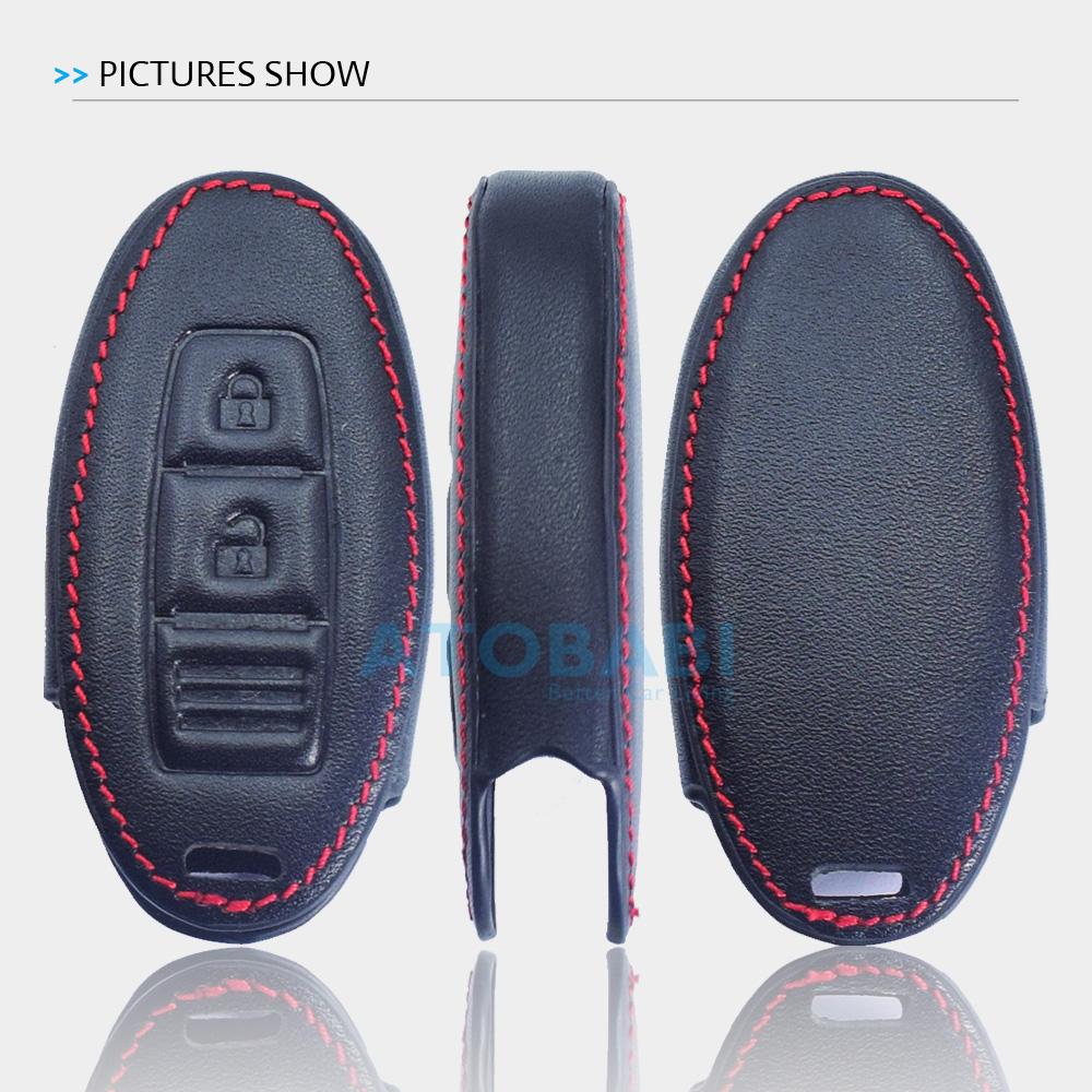 Leather Car Key Case For Nissan 350Z Almera Altima Armada Qashqai Cefiro Cube Juke Livina Remote Fob Protect Cover Keychain Bag