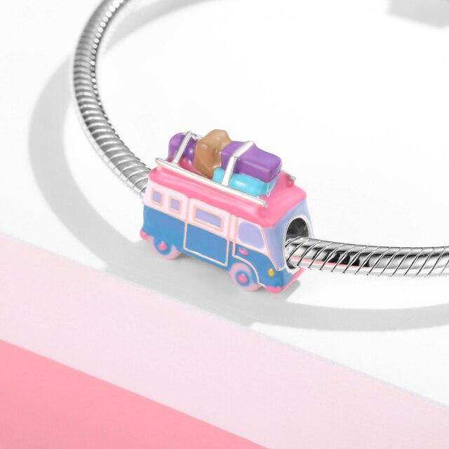 Car Club Series 925 Sterling Silver Beads Shop Car Fire Truck Truck Jeep Excavator Diy Bead Fit Bracelet Jewelry