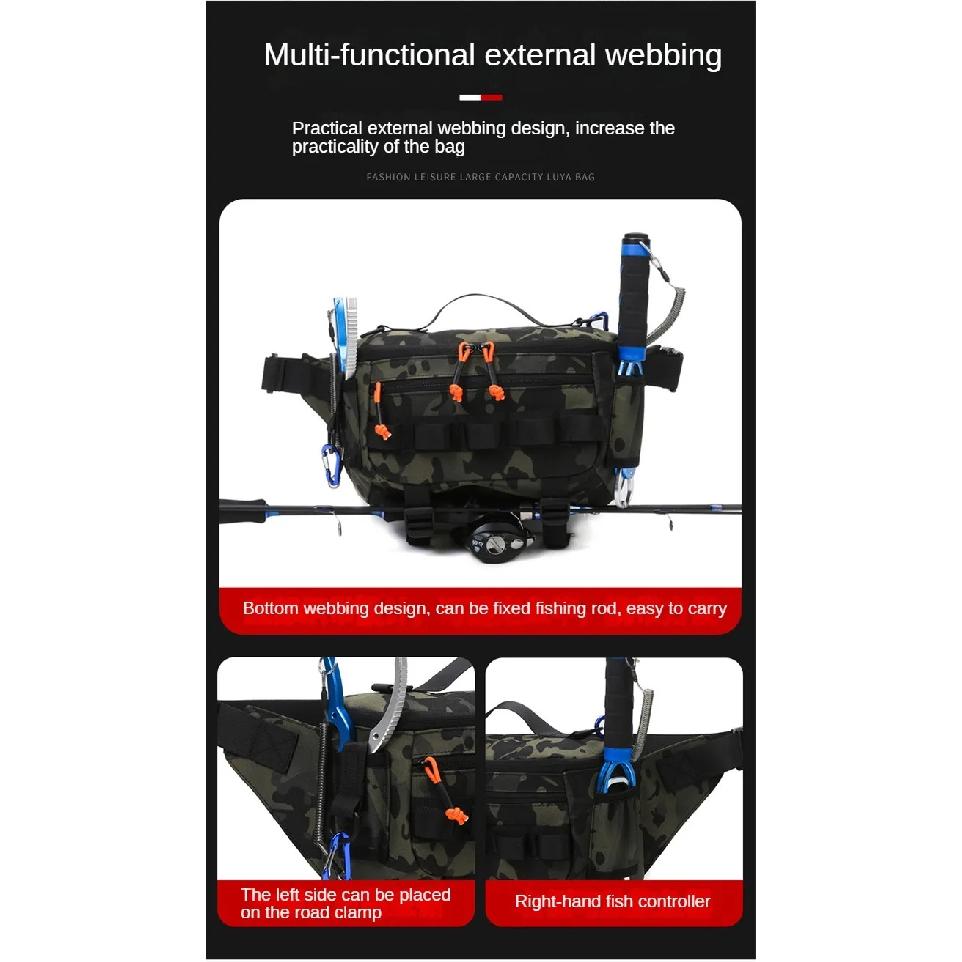 Fishing Chest Waist Bag Tactical Outdoor Travel Sports EDC Fishing Lure Bags Hunting Camping Hiking Cycling Pack Molle Pouch