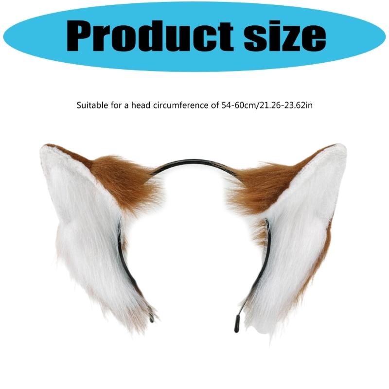 Realistisches Katzenohr-Haarband mit Plüsch-Haarband, Farbverlauf-Design für Damen, Mädchen, Cosplays, Event-Themenpartys