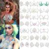 Breast Jewels Tattoo Rhinestone Chest Sticker Temporary Tattoo Glitter Breast Body Gems Tattoo Sticker Body Decor Jewel Paste