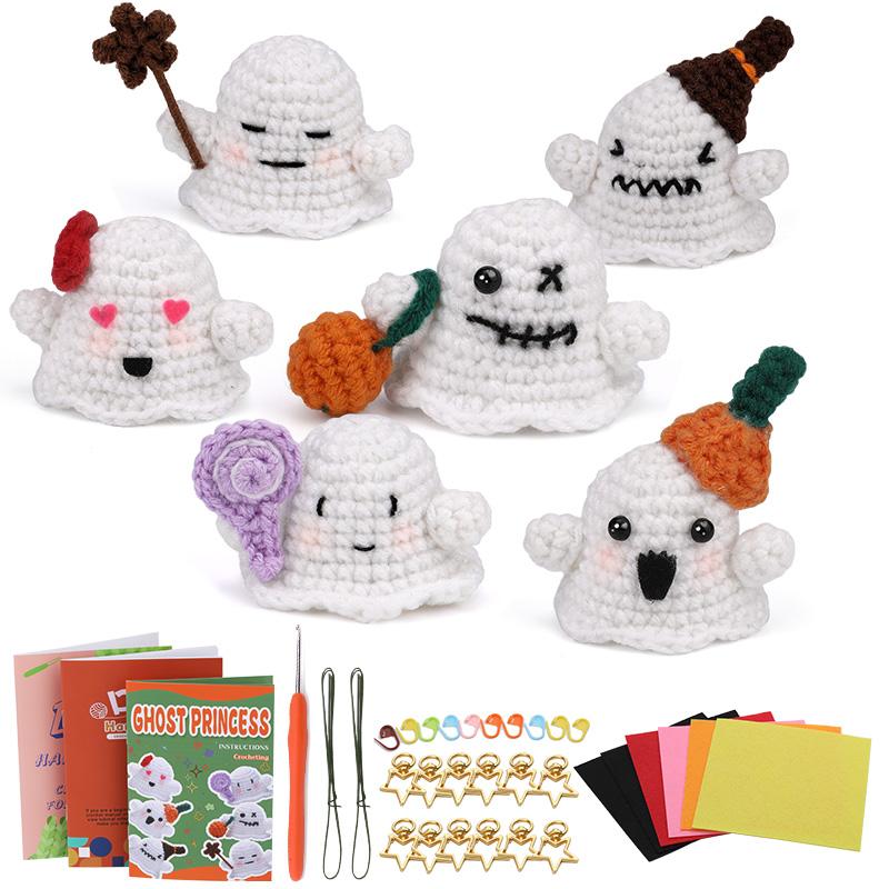 

Набор для вязания крючком кулона-призрака BUDDUR с хлопковой пряжей и инструкцией для начинающих, незаконченный пакет материалов