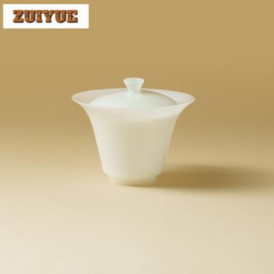 100ml Icy Jade Gaiwan Elegant Heat Insulation Tea Tureen Tea Bowl With Lid Kit Tea Brewing Cover Bowl Chinese Tea Set Ornaments