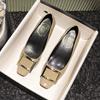 European New Women Shoes Modern Pumps OL Patent Leather Casual High Heels Shoes Daily Dress Shoes