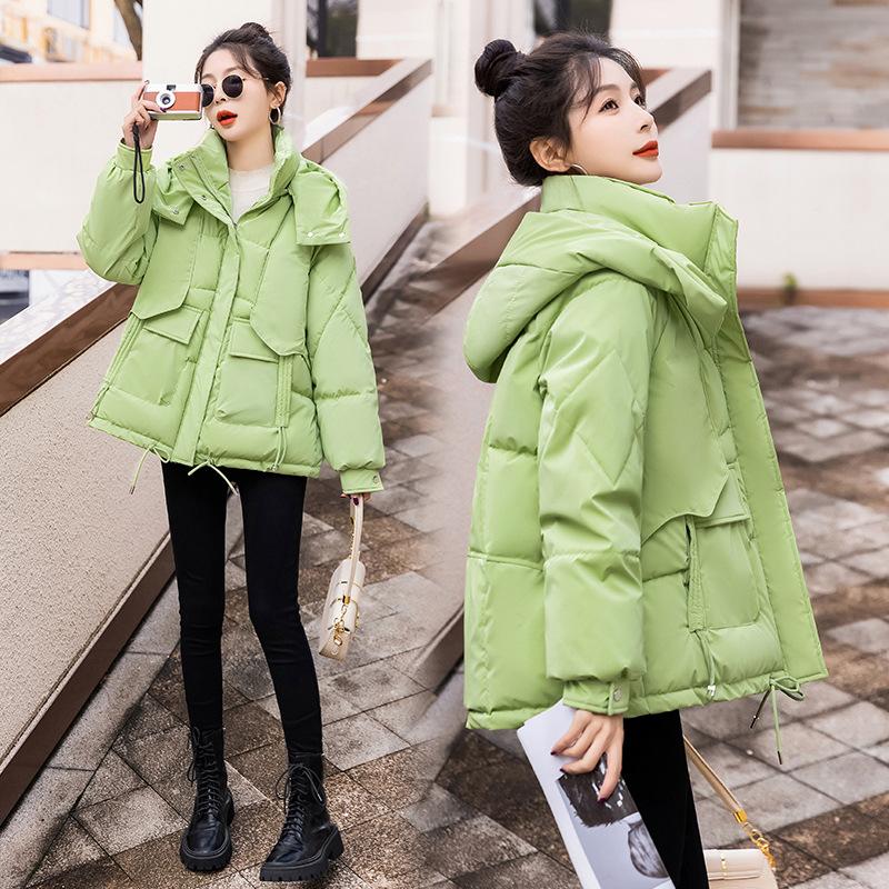 Autumn and Winter Fashion Women's Bread Jacket Short Down Cotton Jacket Korean Version Loose Casual Cotton Jacket Jacket Cotton Coat