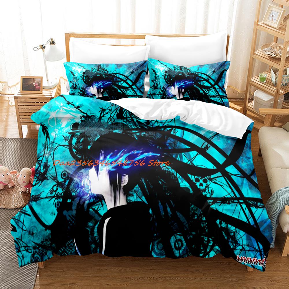 Black Rock Shooter Bedding Set Single Twin Full Queen King Size Bed Set Aldult Kid Bedroom Duvetcover Sets Anime Bed Sheet