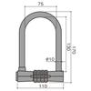 Waki Sangyo Large 110mm Security U-Lock Padlock, Black, Wide, Gate, Motorcycle, IB-153