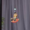 Traditional Horse Keychain Wooden Horse Pendant Backpack Ornaments Car Keychain  Bag Decoration