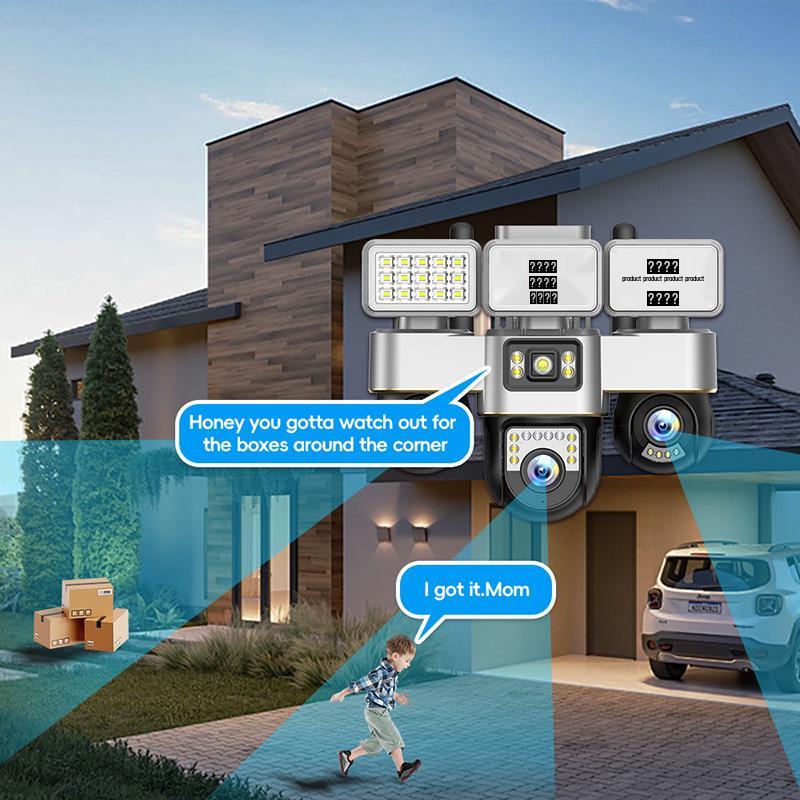 6MP Outdoor Triple-Lens Camera with 9MP HD, Wireless WiFi, and 4G Connectivity