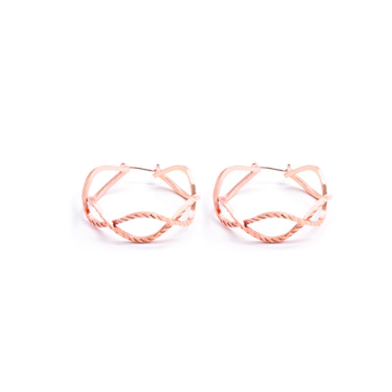 

Геометрическая мода витые витые полые резные серьги-кольца 14k