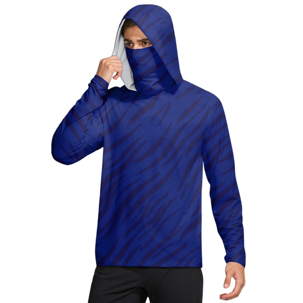 Men's Shirt With Mask Lightweight Long Sleeve Hooded Hiking Fishing Performance