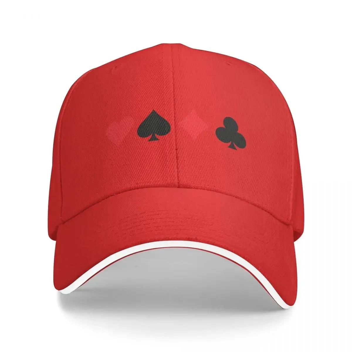 Suit Cards Spades Hearts Diamonds Clubs Design Baseball Caps Snapback Fashion Baseball Hats Breathable Casual For Unisex And Women One Size