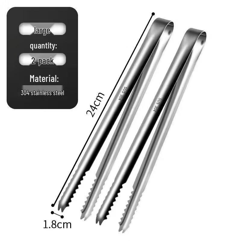 304 Stainless Steel Serrated Food Tongs