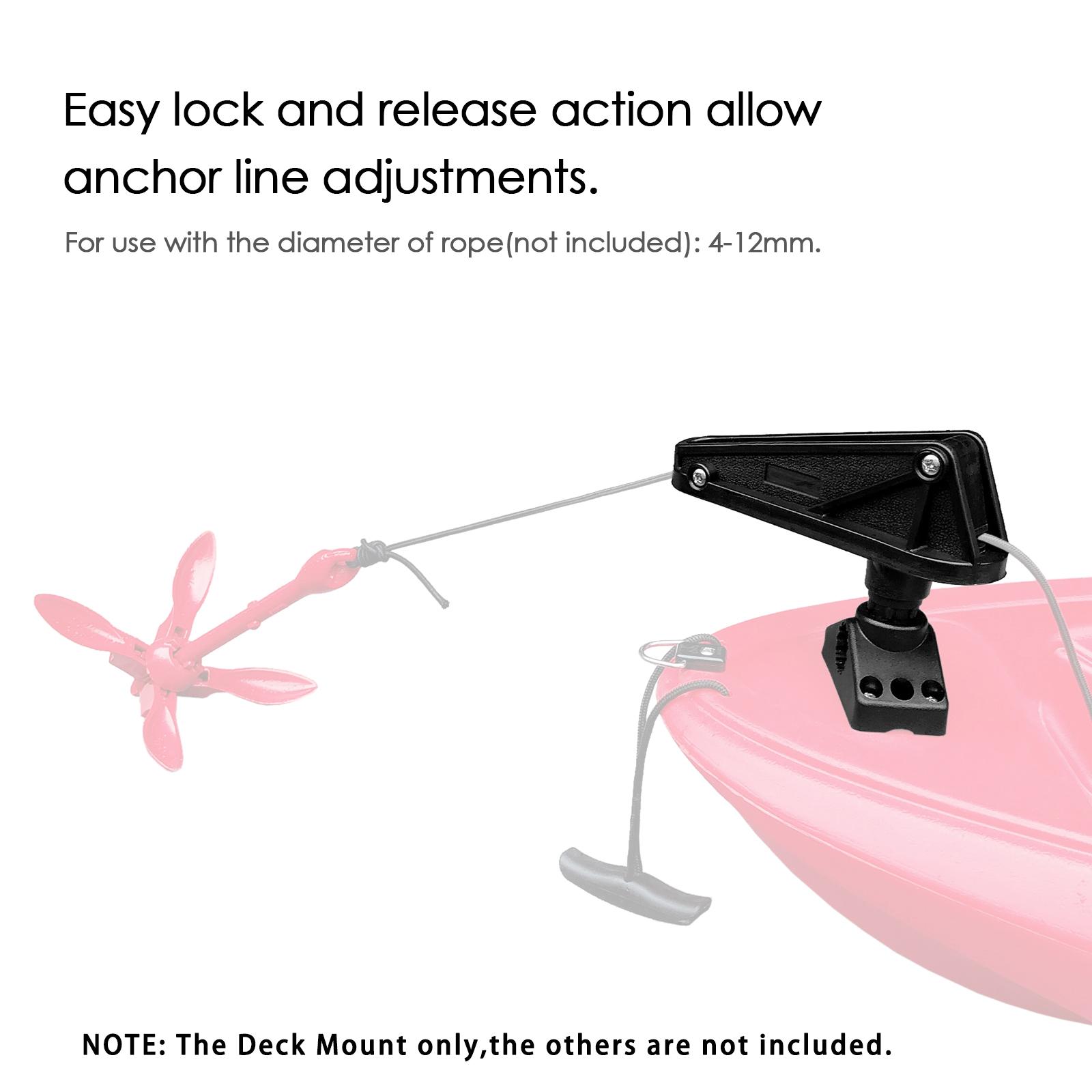 

Anchor Lock with Release System Side Deck Mount for Kayaks Canoe Small Boat Fishing чёрный