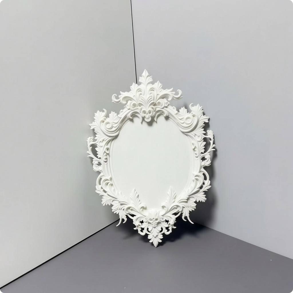 Oval Picture Frame Ornate Baroque Scrollwork Portrait Holder