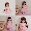 Full Silicone Reborn Baby Doll With Pink Dress And Flower Decoration For Kids Birthday