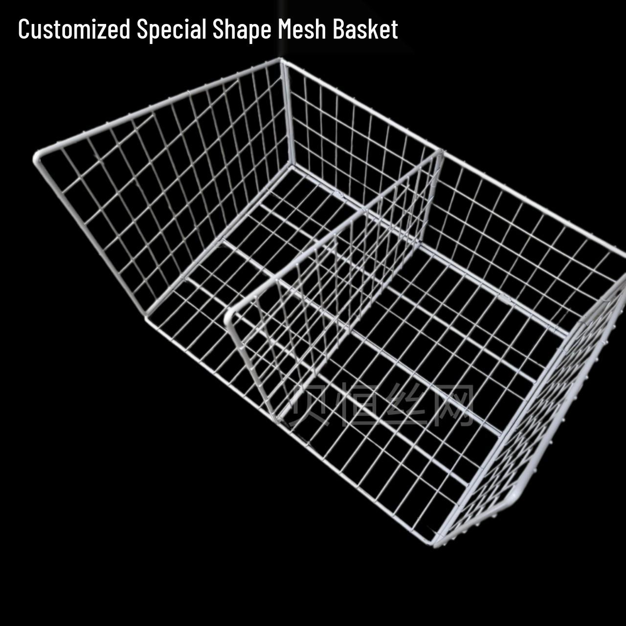 

Commercial Supermarket Sorting Wire Basket with Slanted Opening and Dip Coating