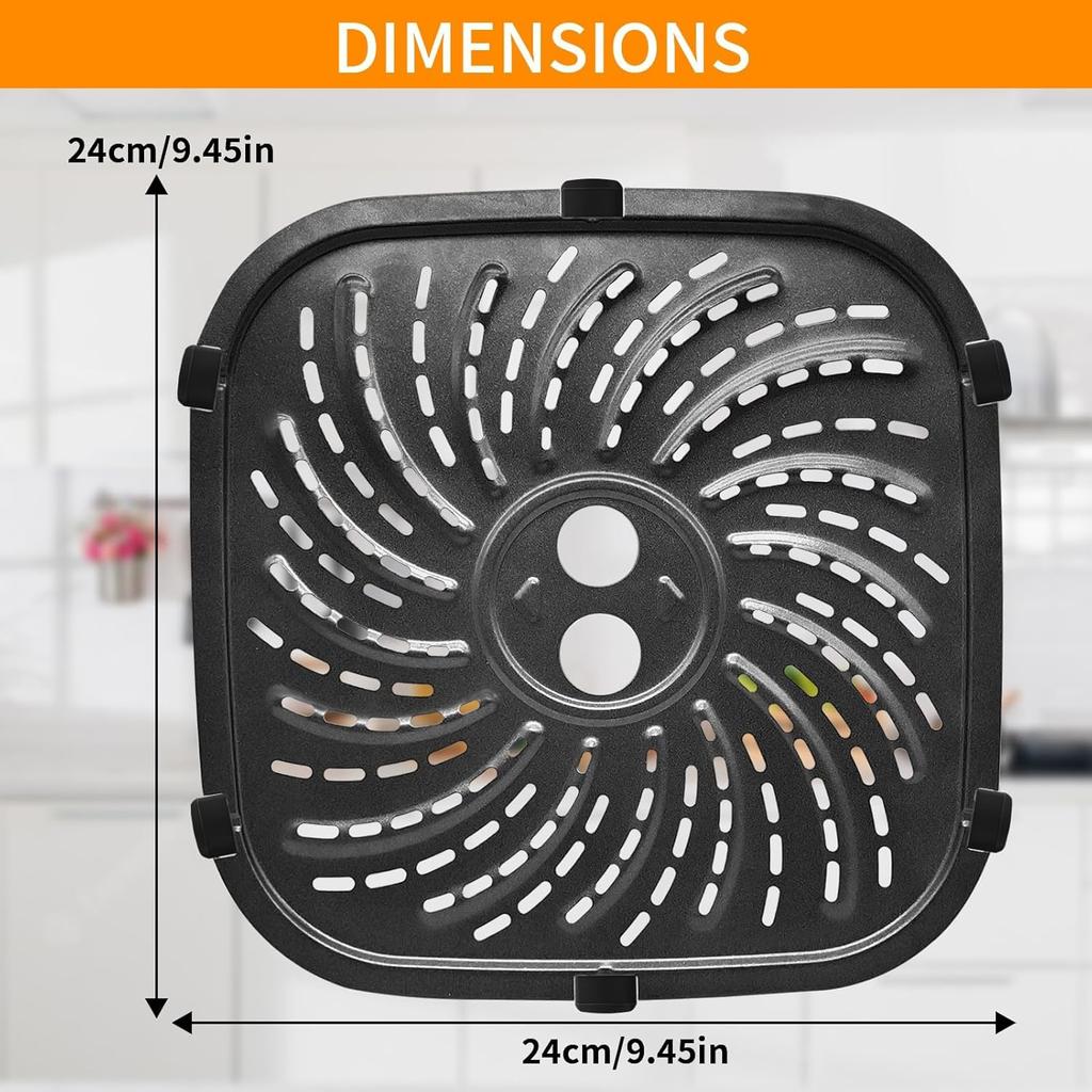 GCQ Air Fryer Replacement Parts for PowerXL Vortex Pro 8 QT Air Fryer, Oval 10''*10''Food Grade Stainless Steel Air Fryer Accessories Grill Pan Grill