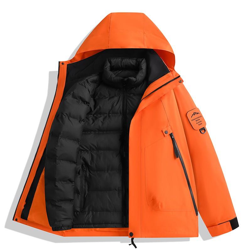3-in-1 Detachable Windproof Waterproof Hiking Jacket Men Women Outdoor Camping Trekking Fall Winter
