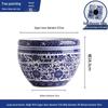 Large Blue and White Porcelain Ceramic Fish Tank for Desktop - Suitable for Goldfish, Turtles, Water Lilies, and Lotus