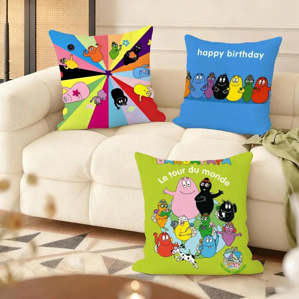 BBarbapapa EExquisite Cushion Cover Soft Plush Throw Pillow Cover DoubleSided Decorative Cushion Case Sofa Bedroom Home Decor