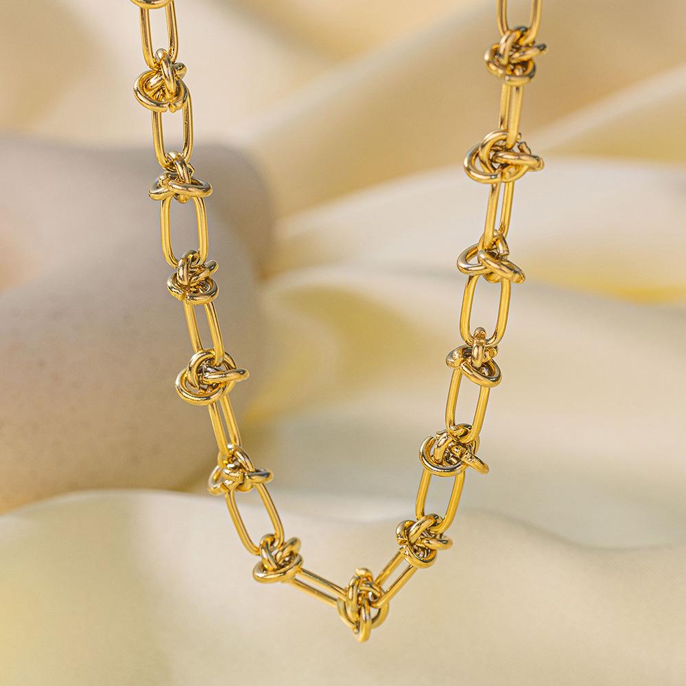 18K Gold Trendy Cuban Link Necklace: European & American Style, Non-Fading, Fashionable Personalized Chain, High-End Jewelry.