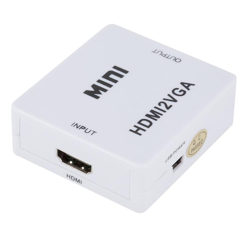 HaoYiShang HD 1080P VGA to HDMI Output TV AV HDTV Video Cable Converter Plug and Play Adapter with Audio Input for Laptop Desktop HaoYiShang HD 1080P VGA to HDMI Output TV AV HDTV Video Cable Converter Plug and Play Adapter with Audio Input for Laptop Desktop