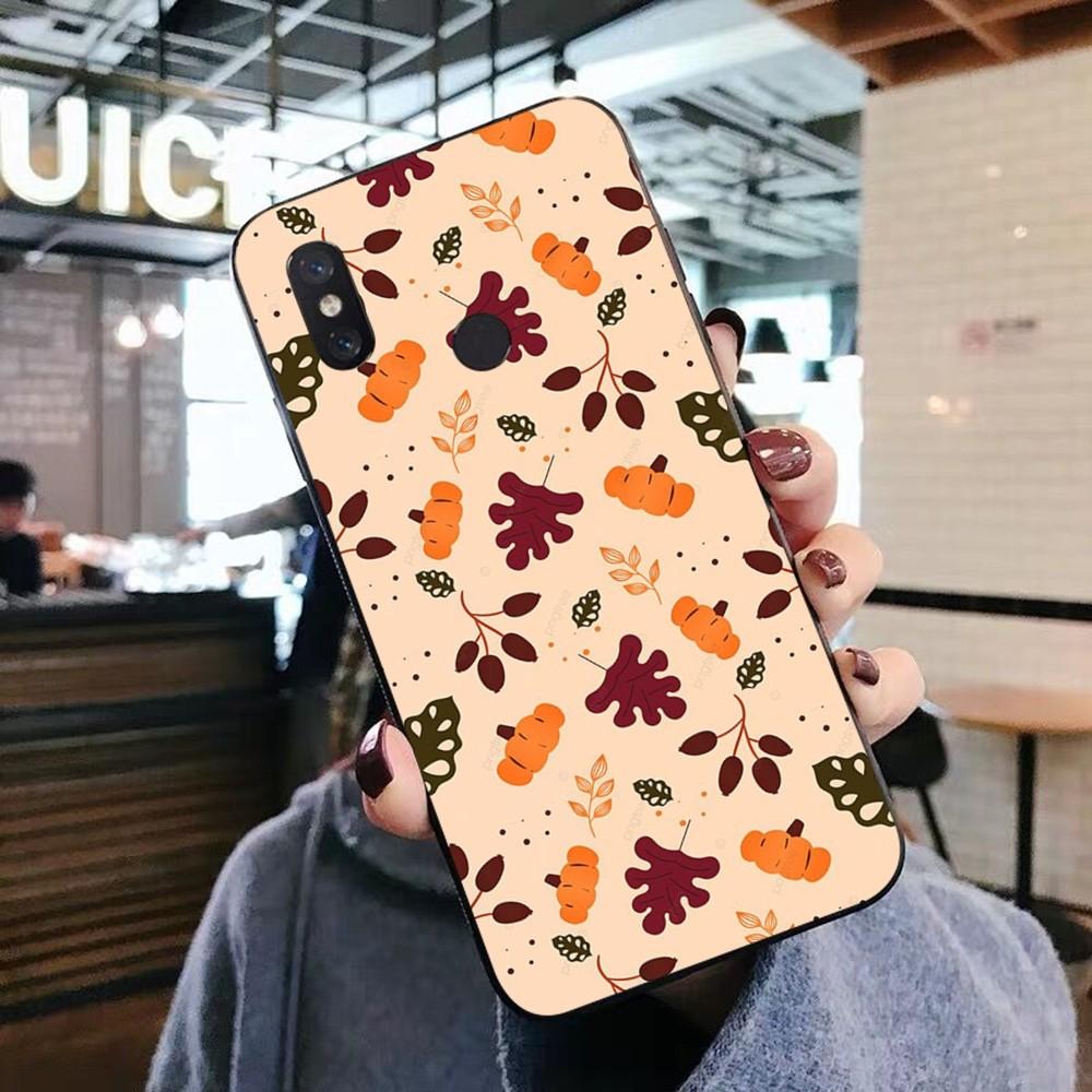 Autumn Pumpkin Leaf Halloween Phone Case For Xiaomi Mi 5X 8 9 10 11 12 Lite Pro 10T PocoX3pro PocoM3 Note 10 Pro Lite