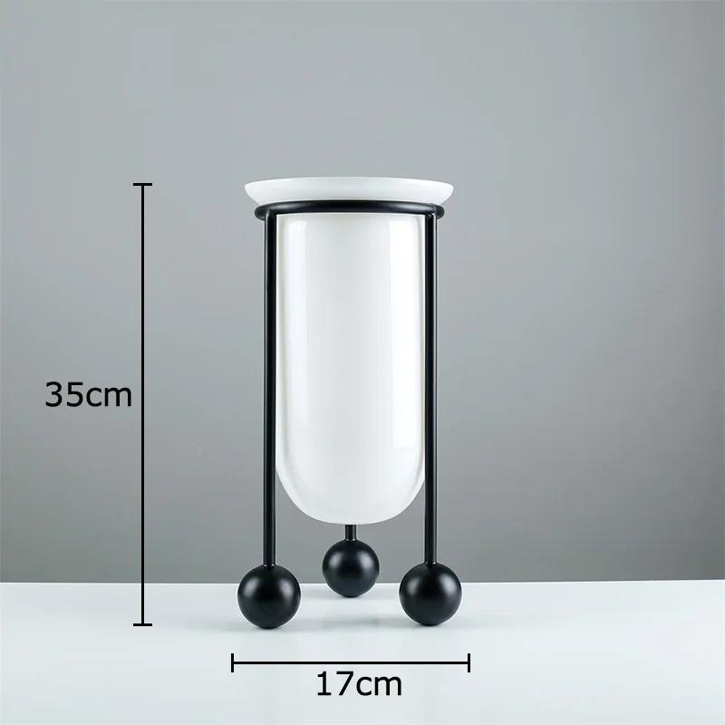 

Creative Glass Vase Supporting Iron Frame Flower Pots Desk Decoration Flower Arrangement Floral Vases Room Aesthetic Decor