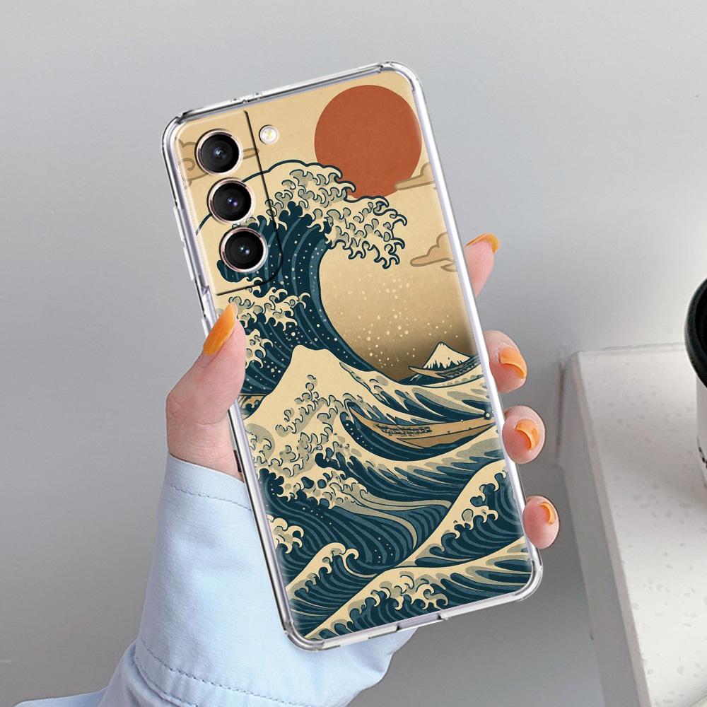 Phone Case For Samsung Galaxy S26 S25 S24 S23 S22 Ultra S20 S21 FE 5G Plus Soft Clear Cover Japanese Style Art Japan