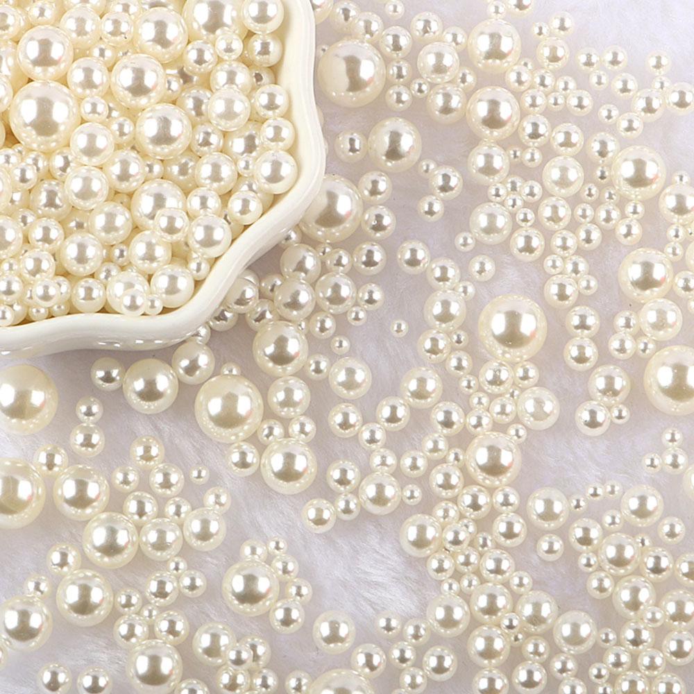 3-10mm 10g No Hole ABS Imitation Pearl Bead Round Plastic Acrylic Spacer Bead for DIY Jewelry Making Findings