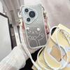 Cute Cartoon Bear Oblique Span Lanyard Suitable for Huawei Pura70pro Electroplated Mobile Phone Case Mate60 Three-dimensional Women